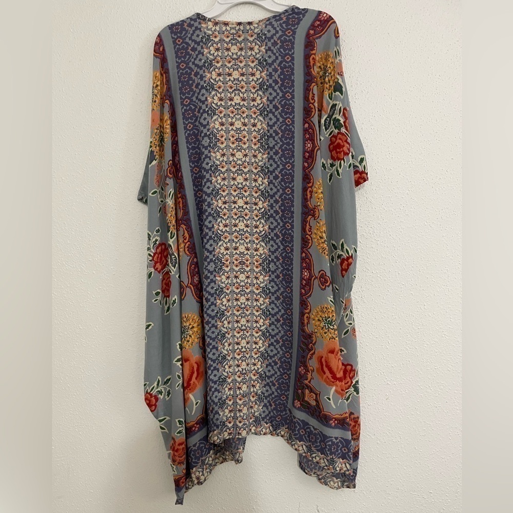 Angie Women's Boho Floral Kimono Cardigan No Closure - Picture 5 of 7